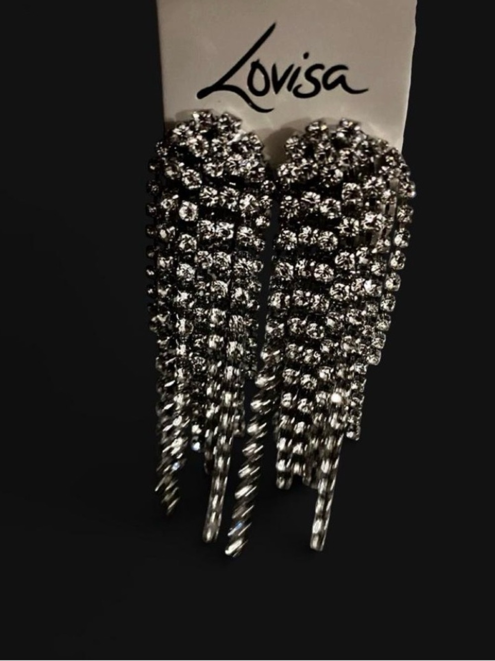 Lovisa Crystal Fringe Drop Earrings - Silver